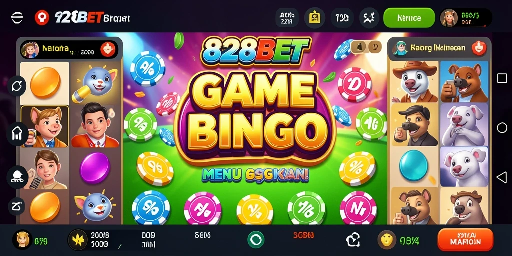Tampilan gameplay seru dan interaktif dari 828BET dengan elemen Bingo.