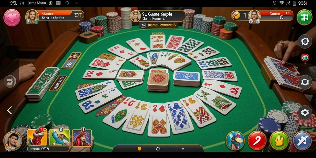 Tampilan gameplay menyenangkan pada 9SL dengan kartu Gaple.