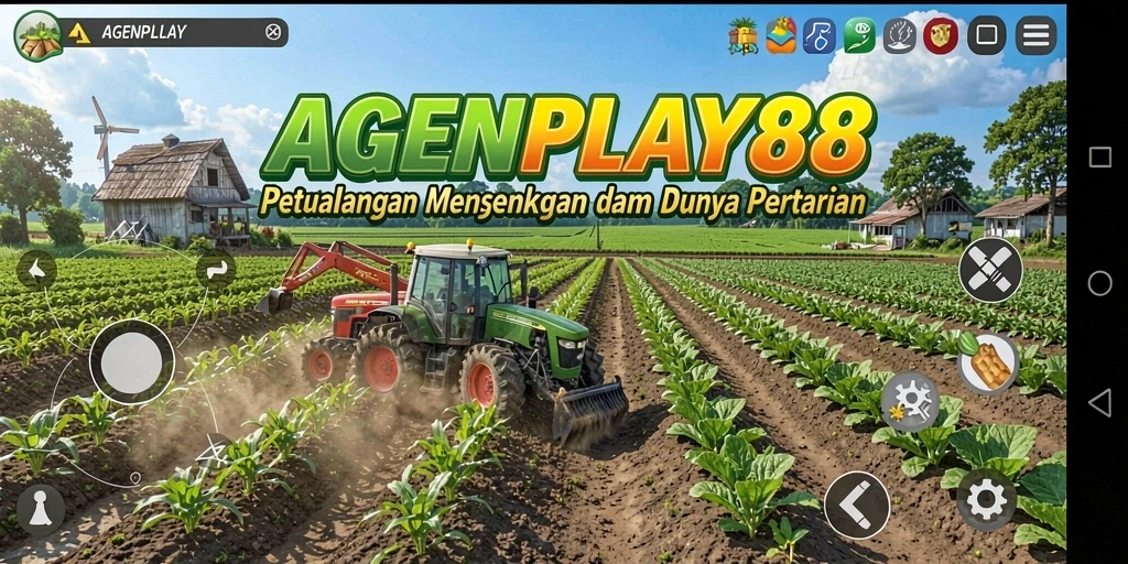 Tangkapan layar gameplay AGENPLAY88 menunjukkan kegiatan bertani yang seru.
