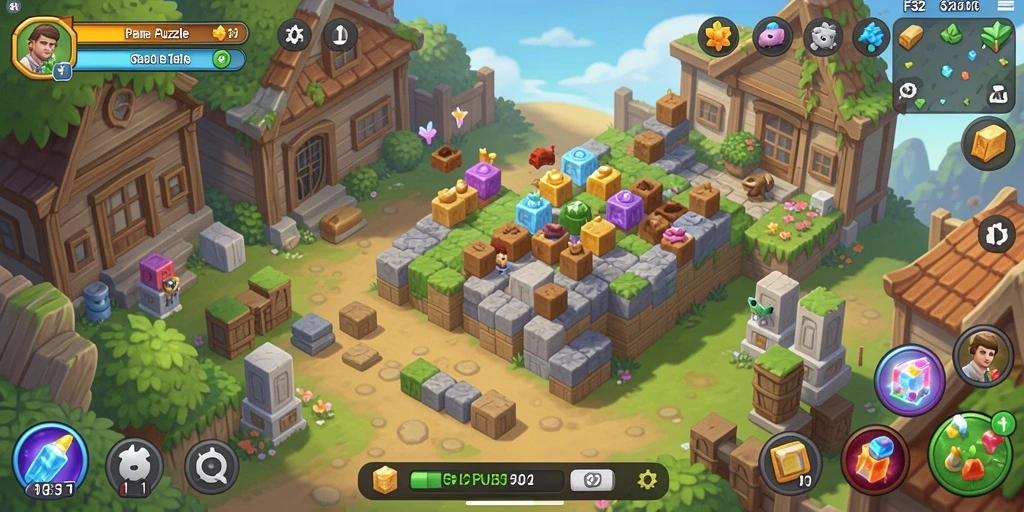 Screenshot gameplay F32 menunjukkan tantangan puzzle yang menarik.