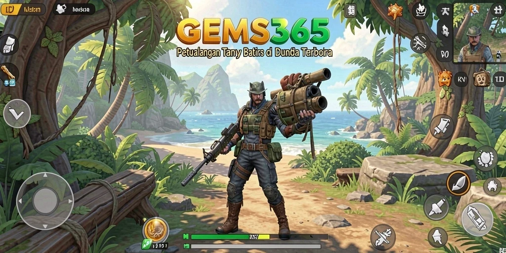 Tampilan gameplay GEMS365 dalam dunia terbuka yang menakjubkan.