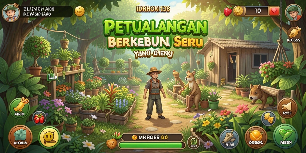Tampilan gameplay IDRHOKI138 menunjukkan aksi seru dalam berkebun.