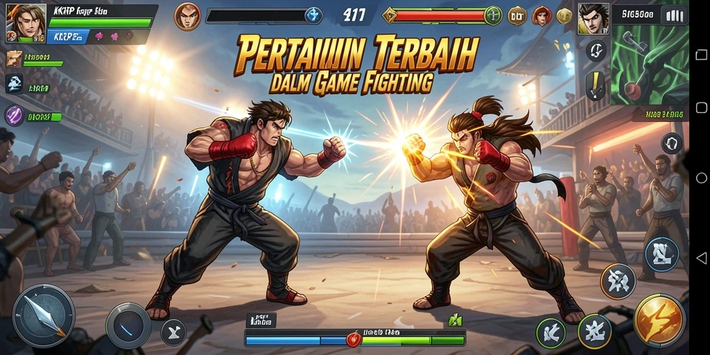 Screenshot gameplay KKRP menampilkan pertarungan epik antara dua karakter.