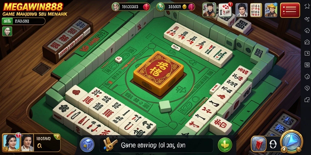 Screenshot gameplay MEGAWIN888 dengan grafis Mahjong yang menarik.