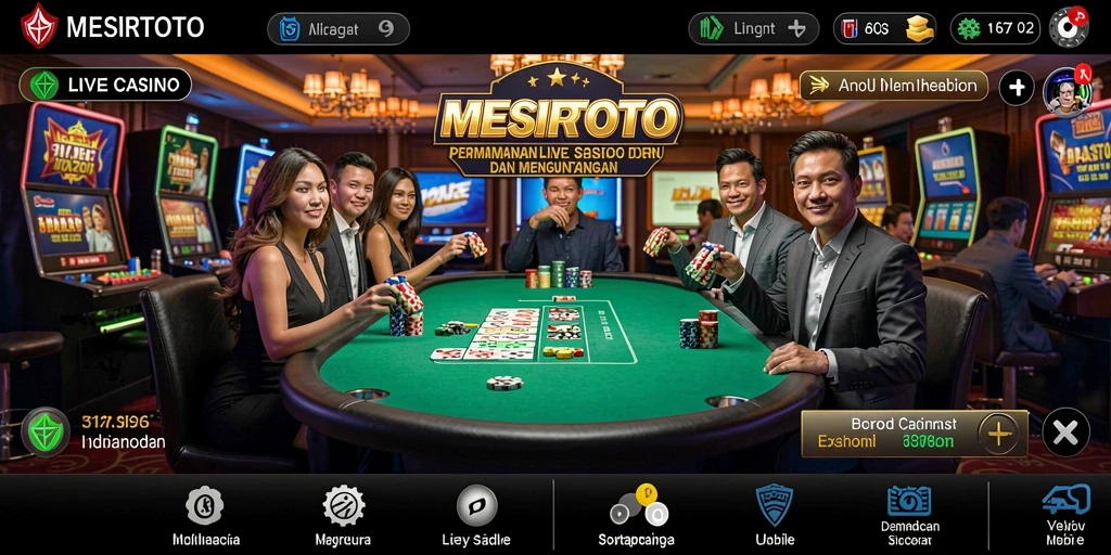 Tampilan menarik dari gameplay Live Casino MESIRTOTO yang seru.