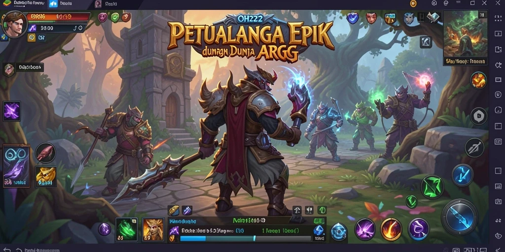 Screenshot utama OH222 menampilkan pertempuran epik dalam dunia ARPG.