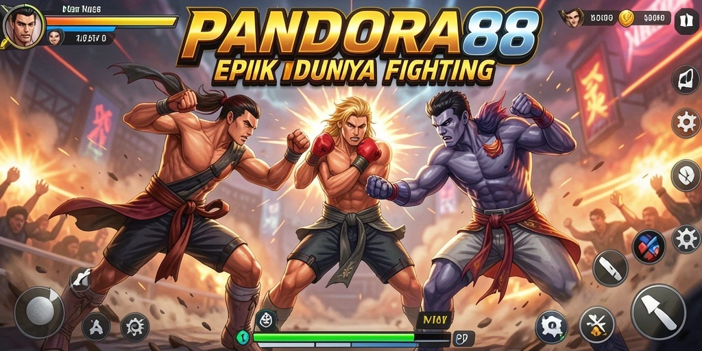 Tampilan seru gameplay PANDORA88 dengan aksi bertarung intens.