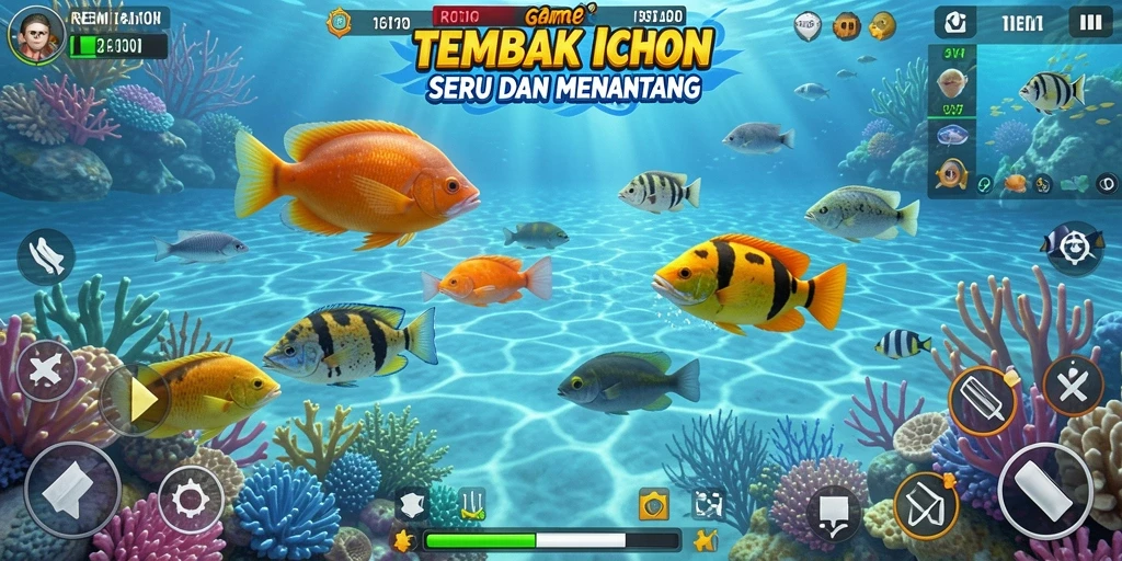 Tampilan gameplay REMI101 yang mengasyikkan saat menangkap ikan.