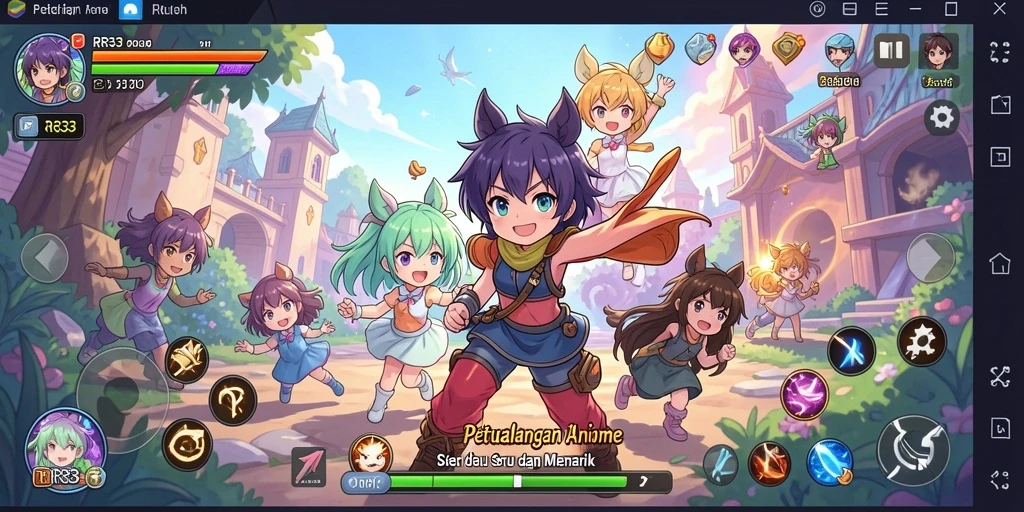 Tampilan gameplay RR33 yang penuh aksi dan warna cerah.