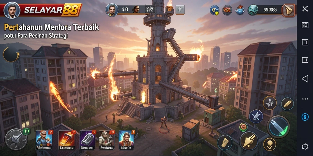 Tampilan layar utama SELAYAR88 dengan gameplay strategis Tower Defense.