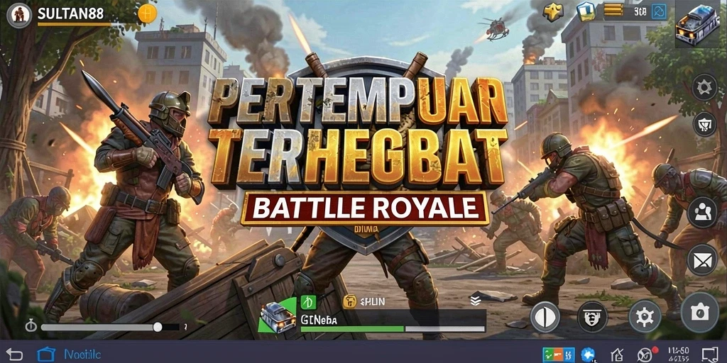 Tampilan menarik dari gameplay <strong>SULTAN88</strong> dalam pertempuran Battle Royale.