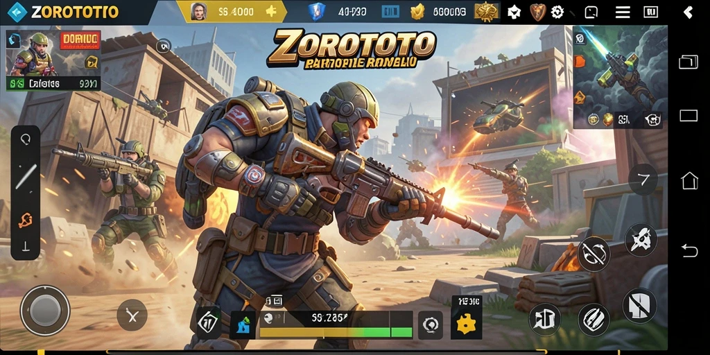 Tangkapan layar gameplay ZOROTOTO dengan aksi pertempuran yang intens.